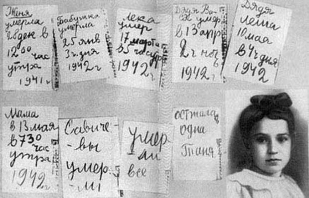 Страшный дневник войны школьницы Тани Савичевой