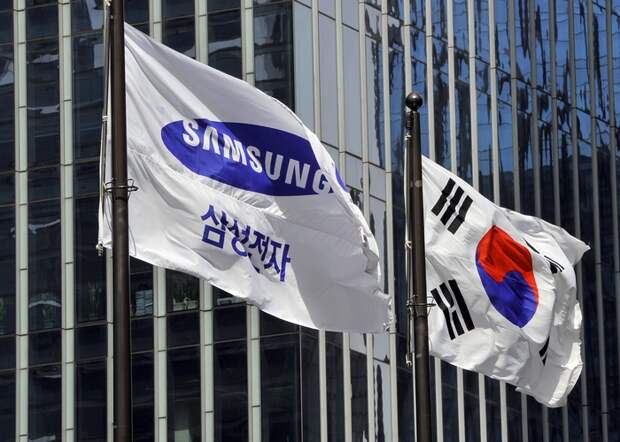 Флаги Samsung и Южной Кореи. Флаги Samsung и Южной Кореи.