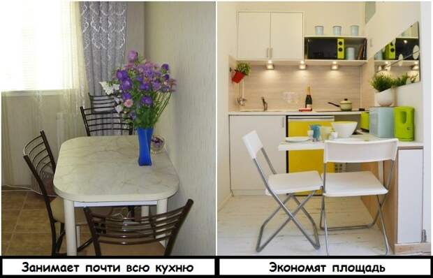 Складные стулья можно убирать, когда они не нужны