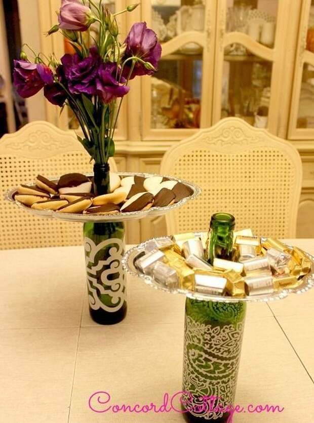 Поделки из стеклянных бутылок