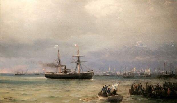 Корабль помощи. 1892г. Автор: И.К.Айвазовский.