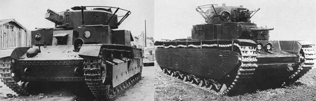 Танковые «монстры» Т–28 (слева) и Т-35 – тупиковая ветвь советского танкостроения
