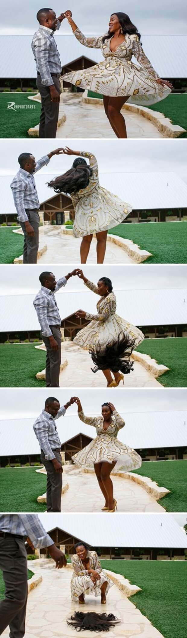 Bride-To-Be's Wig Fell Off During The Engagement Shoot, But She Totally Owned The Moment
