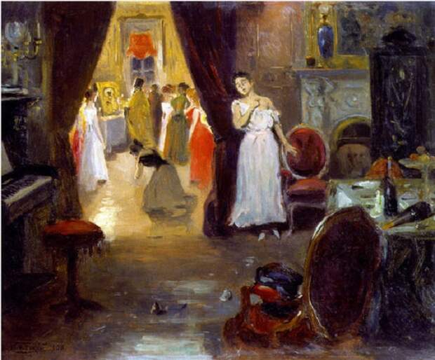 Владимир Маковский.«Освящение публичного дома» . 1900 г.