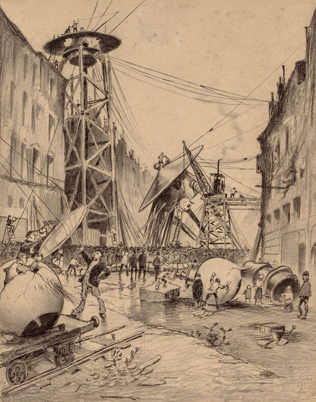 Люди и марсианские военные машины Герберт Уэллс, война миров, иллюстрации, история