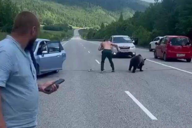 В Иркутской области медведь вышел к людям и попытался украсть тапки у мужчины