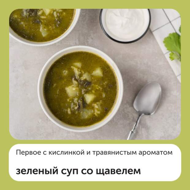 Зеленый суп со щавелем