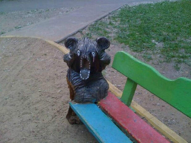 Напуганный мишка. Напуганный мишка.