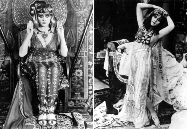 Теда Бара в роли Клеопатры, 1917 | Фото: vev.ru и elle.ru Теда Бара в роли Клеопатры, 1917 | Фото: vev.ru и elle.ru