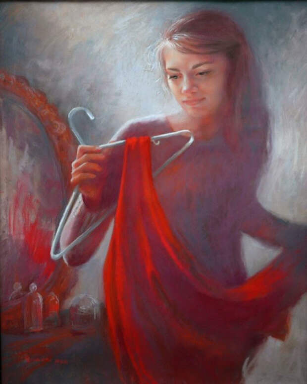 Красное платье. Автор: Christine Swann. Красное платье. Автор: Christine Swann.