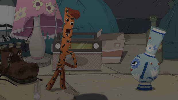 Кадр из мультфильма «На выброс»