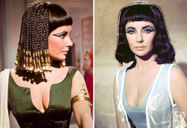 Элизабет Тейлор в роли Клеопатры, 1963 | Фото: tele.ru и love2beauty.ru Элизабет Тейлор в роли Клеопатры, 1963 | Фото: tele.ru и love2beauty.ru