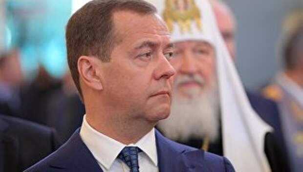 Председатель правительства РФ Дмитрий Медведев на церемонии инаугурации президента РФ Владимира Путина в Кремле. 7 мая 2018