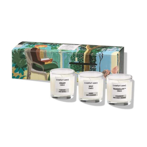 Трио аромасвечей Creamy, Spicy, Tranquillity, Comfort Zone, 5000 руб. (comfortzoneskin.ru)