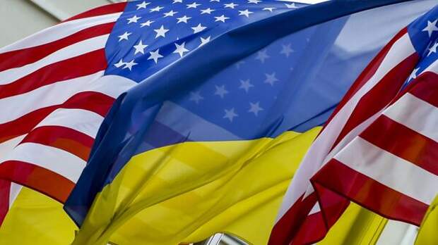Флаги США и Украины Флаги США и Украины