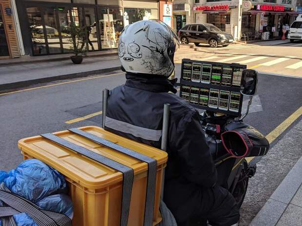 Delivery Driver With 12 Mounted Phones