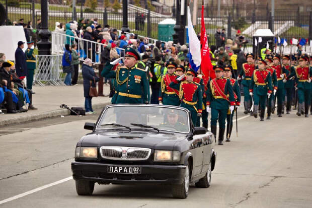 На Сахалине состоялся военный парад в честь 79-летия Победы в Великой Отечественной войне