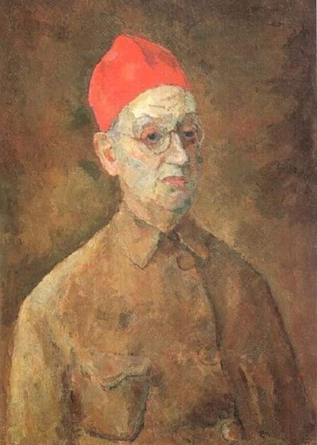 Автопортрет в красной феске. (1957г.). Автор: Роберт Рафаилович Фальк.