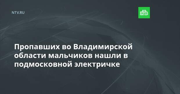 Пропавших во Владимирской области мальчиков нашли в подмосковной электричке