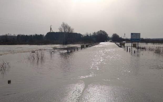 В Шиловском районе подтопило мост у села Терехово