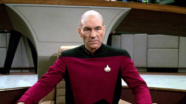 Patrick Stewart as Captain Jean-Luc Picard in the STAR TREK: THE NEXT GENERATION episode, 