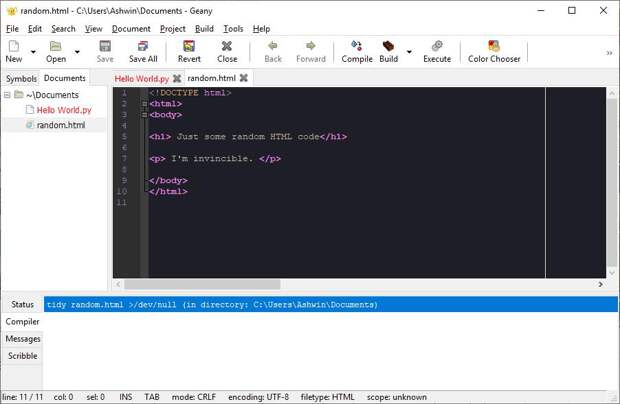 Geany — редактор для программистов с открытым исходным кодом для Windows, Linux, MacOS