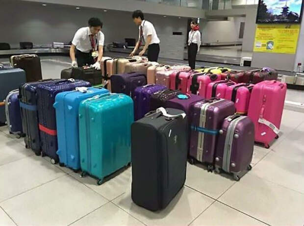 Сортировка багажа в аэропорту.