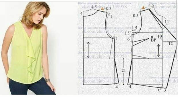 Интересные идеи блузок и не только: с выкройками или вариантами моделирования 6
