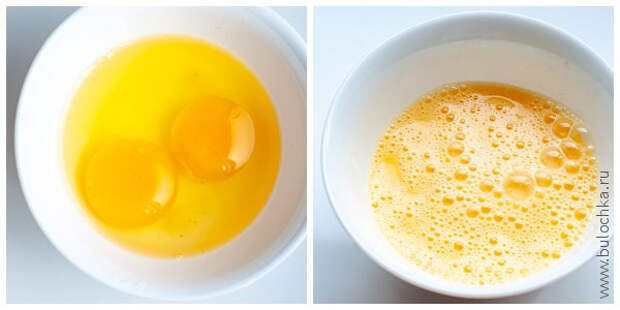 Взбиваем яйца до появления легкой пены