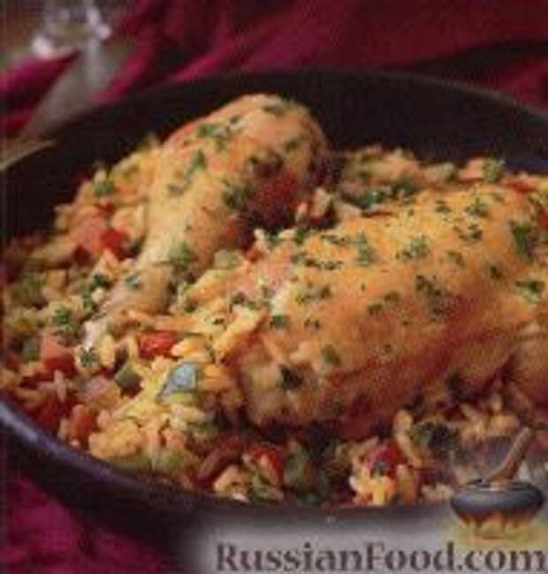 Фото к рецепту: Арроз Кон Пойо (Arroz Con Pollo)