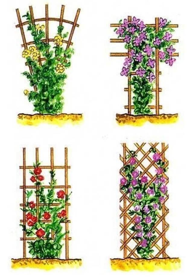 Деревянные опоры для цветов. Как вам идеи?