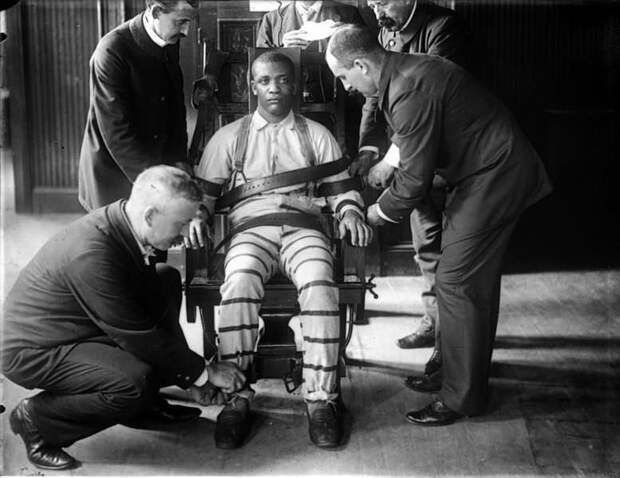 Преступник в электрическом кресле, тюрьма Sing-Sing. 1900 год. история, факты, фото