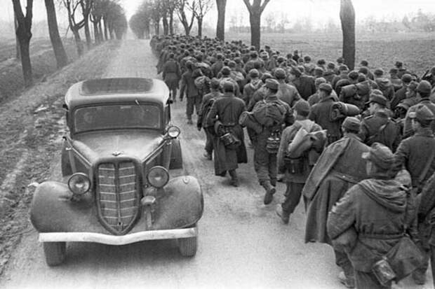 Отвоевались. Пленные под Бобруйском, 1944 год Марков-Гринберг, Советская эпоха, ТАСС, фото, фотокорреспондент