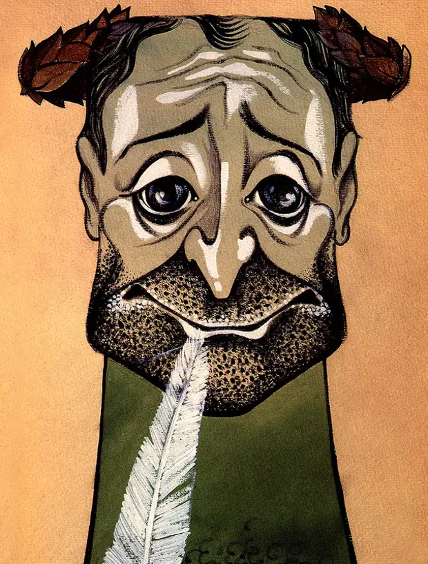 Валентин Гафт. Рисунок Юрия Богатырева.