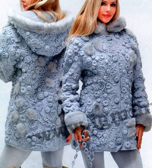 Потрясающее пальто в технике фриформ от Ольги Масагутовой…