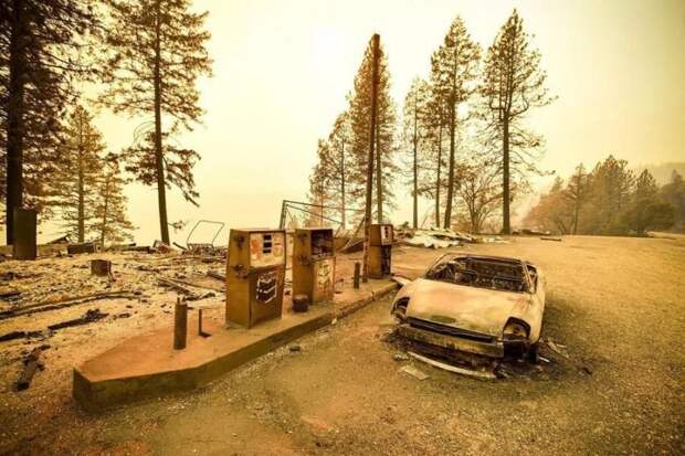 Автомобили, погибшие в калифорнийских пожарах авто, автомобили, лесные пожары, огонь, пожар, стихийное бедствие, сша