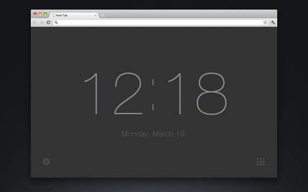 New Tab Clock Screenshot