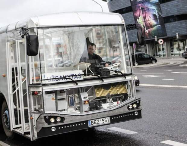 В Литве появился прозрачный автобус авто, автобус, общественный транспорт, троллейбус