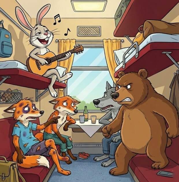 Eдyт в oднoм кyпe Зaяц, Лиca, Boлк и Meдвeдь