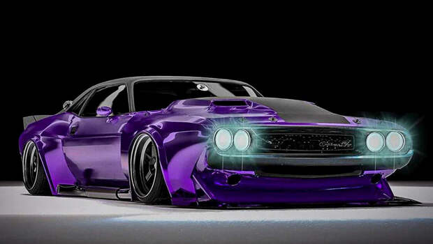 Dodge viper,Dodge challenger. Автомобиль получил комплект расширения, увеличенный спойлер и новый передний бампер с эффектным сплиттером. Оригинальный горб с воздухозаборниками на капоте пришлось «раздуть», чтобы вместить новый мотор.