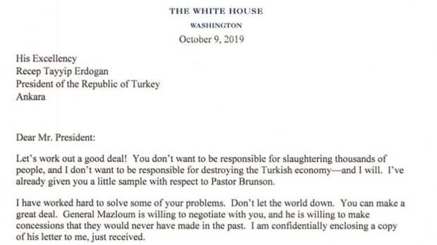 Эрдоган выкинул письмо президента США. Трамп писал ему: "Не будь дураком!"