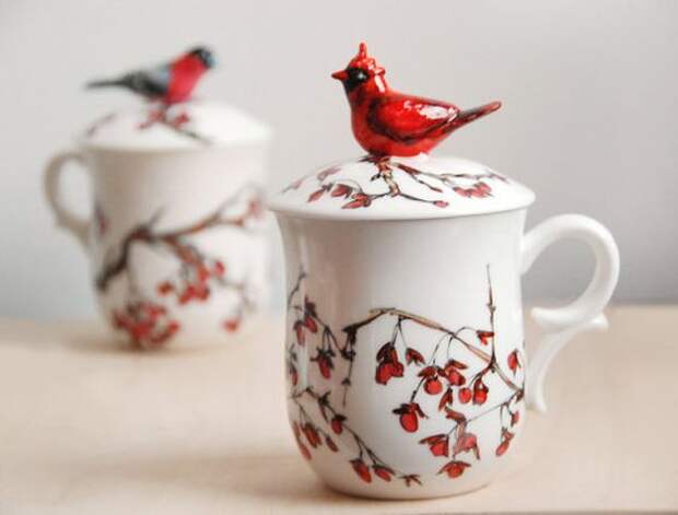 Red Cardinal Tea Cup: