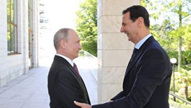 Президент РФ Владимир Путин и президент Сирийской арабской республики Башар Асад. Архивное фото