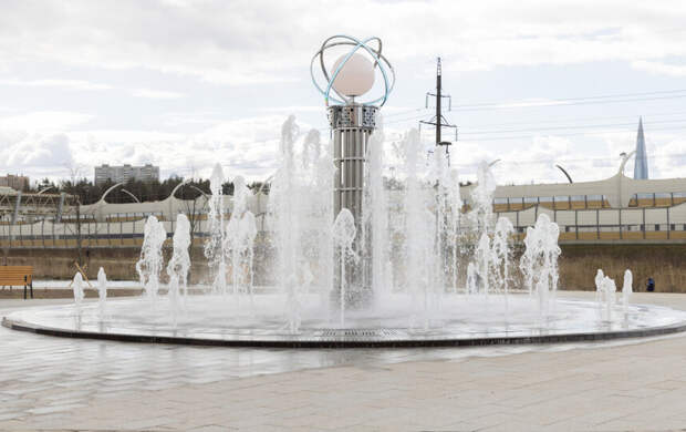 На Аллее Чернобыльцев запустили световой фонтан