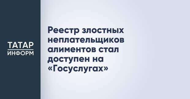 Реестр злостных неплательщиков алиментов стал доступен на «Госуслугах»