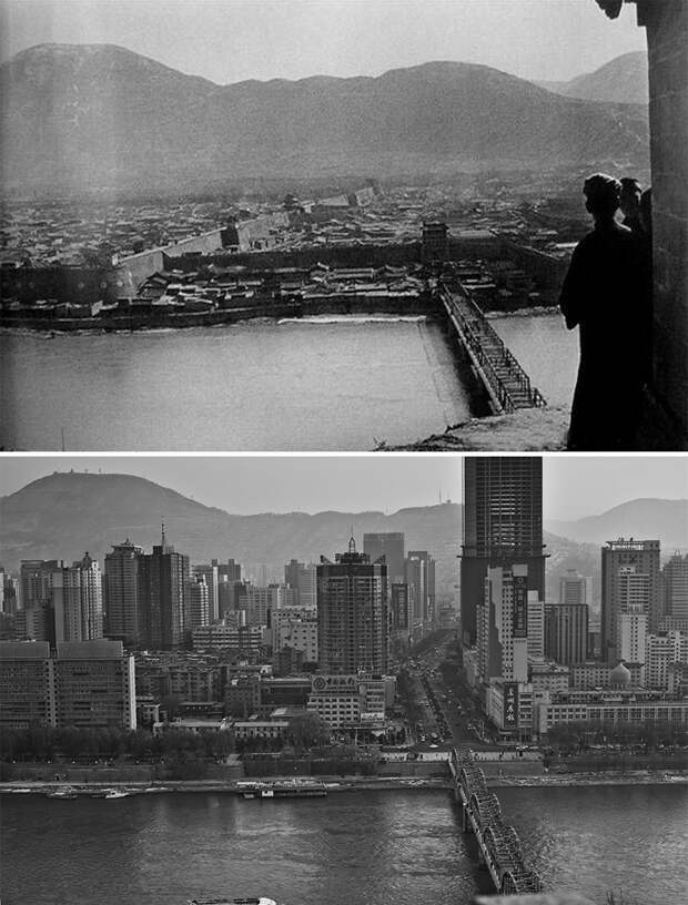 Ланьчжоу, 1930 год и 2016 год китай, сейчас, тогда