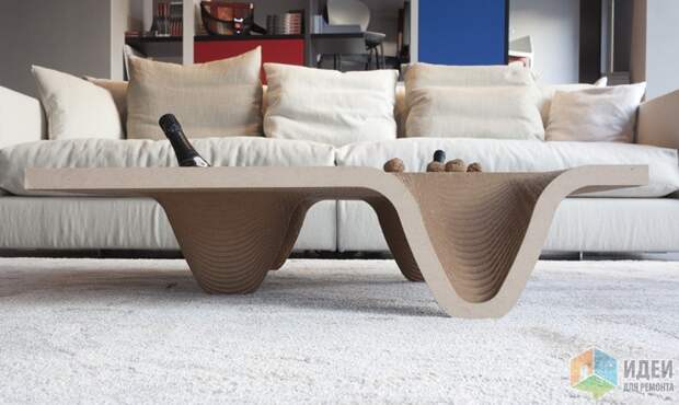 Эко-мебель в гостиной: картонные дюны
