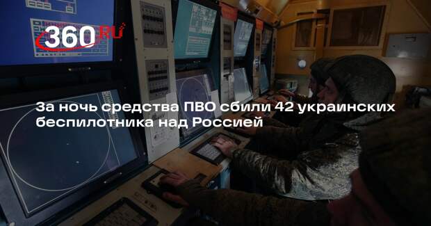 За ночь средства ПВО сбили 42 украинских беспилотника над Россией