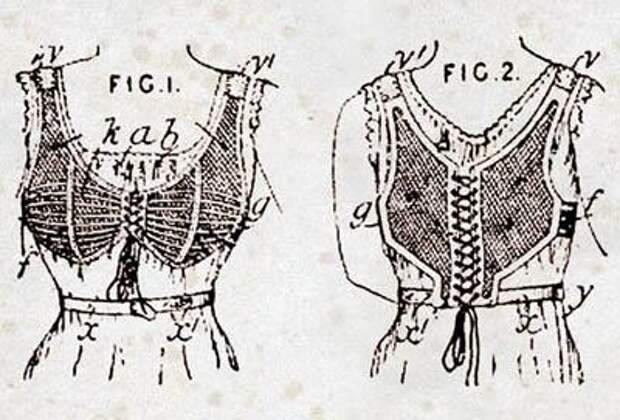 Первый бюстгальтер был запатентован во Франции в 1889 г. владелицей корсетной мастерской Эрмини Кадоль (Herminie Cadolle).