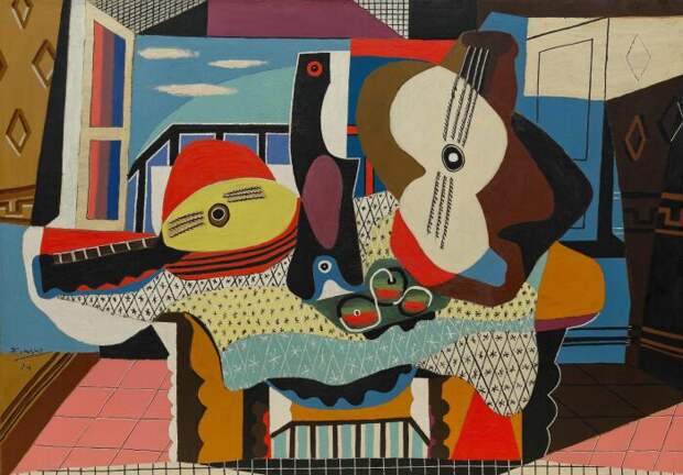 Мандолина и гитара, Пабло Пикассо, 1924 год. \ Фото: pinterest.es. Мандолина и гитара, Пабло Пикассо, 1924 год. \ Фото: pinterest.es.